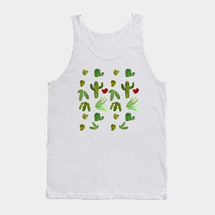 Cacti watercolor pattern Tank Top